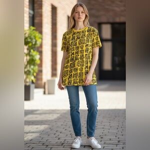 On Fire Unisex 3X Yellow Funny Sayings Graphic T-Shirt Short Sleeve 1970s Vibes